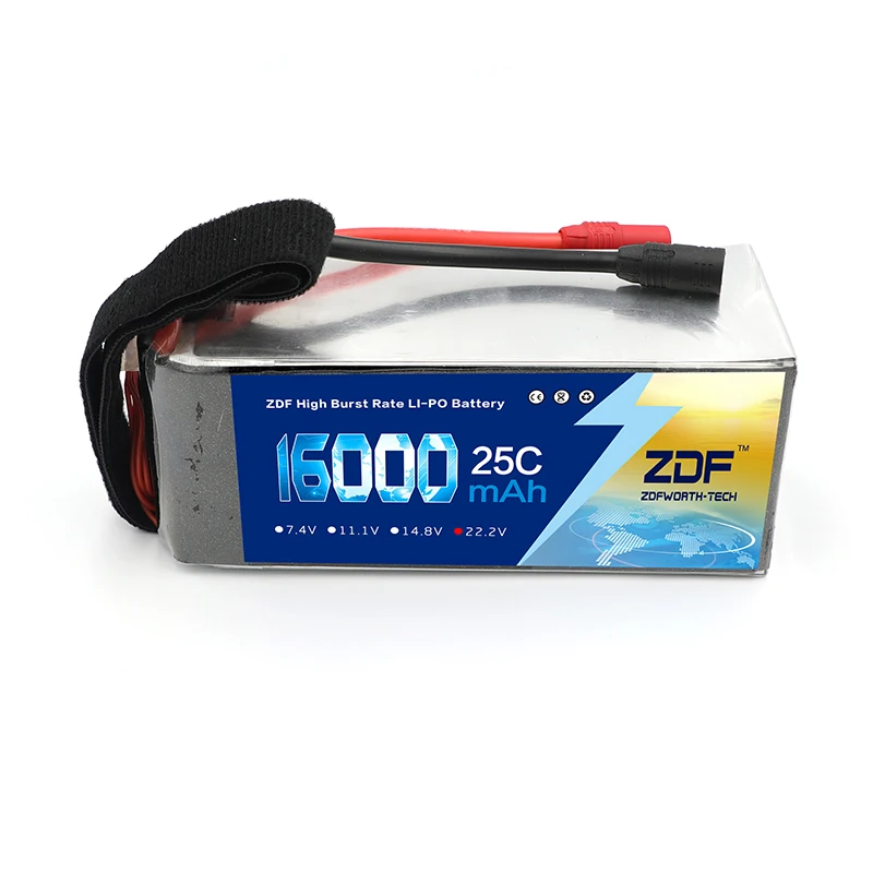 ZDF LiPo батарея 6S 22,2 V 16000mAh 25C для RC вертолет Дрон Квадрокоптер самолет автомобиль Лодка Грузовик 22,2 V 6S RC аккумулятор батарея