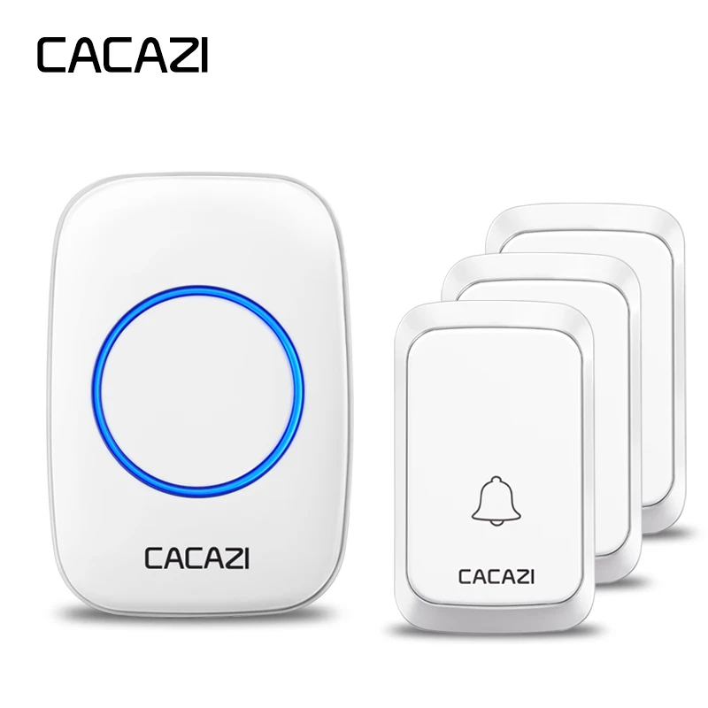 Беспроводной водонепроницаемый дверной звонок CACAZI дистанционный с