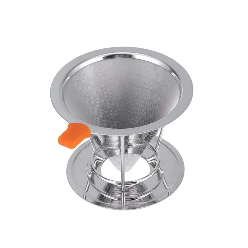 Двухслойная кофейная стойка из нержавеющей стали для фильтрации кофе