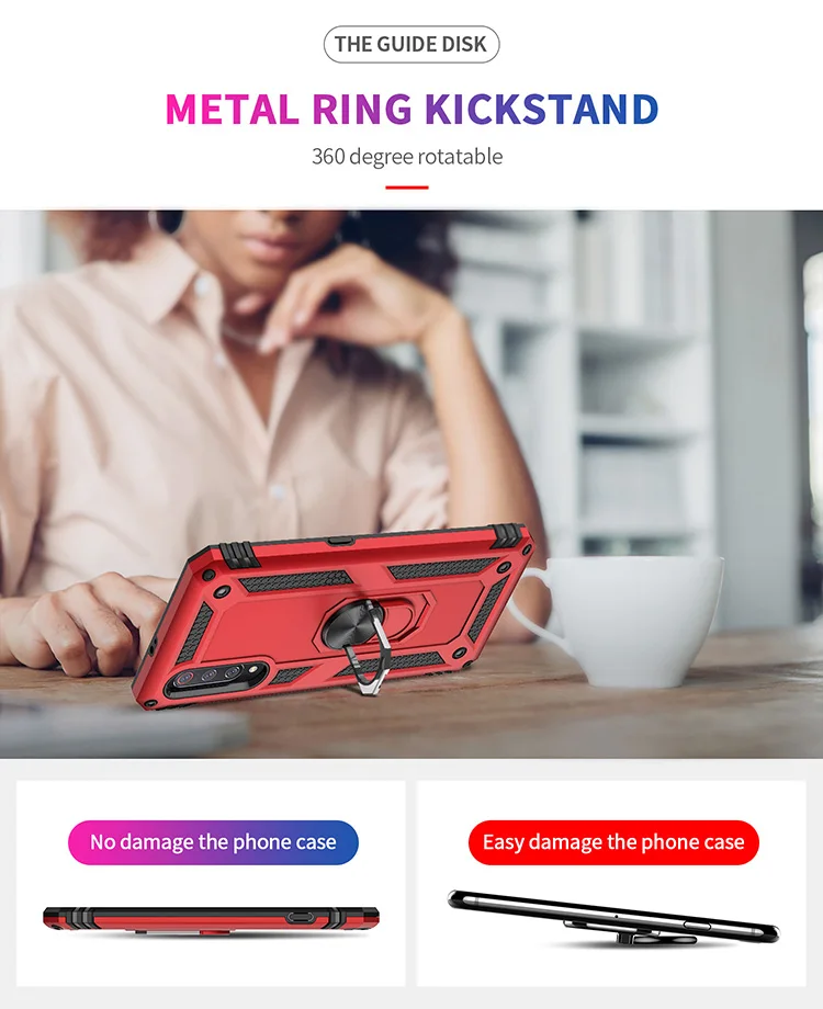 Армированный устойчивый кронштейн амортизация ТПУ + PC вращающийся на 360 ° чехол