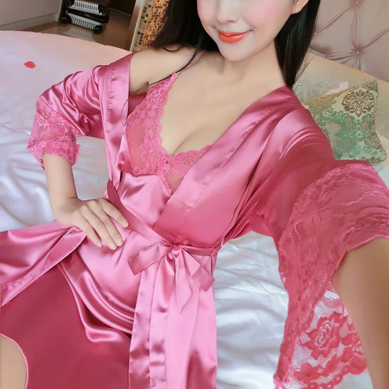 Комплект нижнего белья из 2 предметов женские шелковые пижамы сексуальный