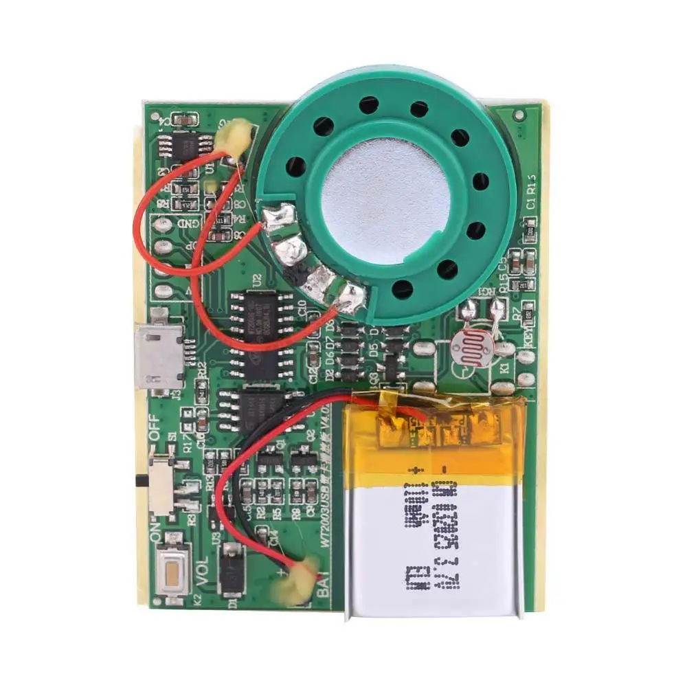 Photosensitive versi USB музыкальный звуковой модуль записи голоса чип 1 Вт с перезаряжаемой литиевой батареей - Цвет: Photosensitive versi