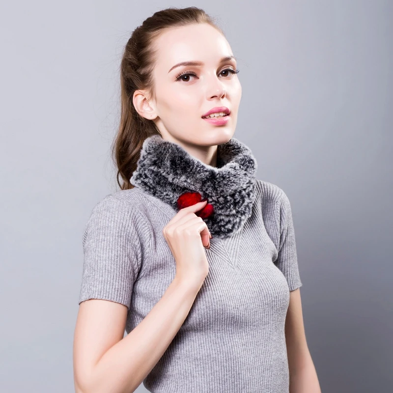 

Женский шарф-колечки, настоящий мех кролика, элегантный женский мягкий теплый шарф из натурального меха кролика, зима 2019