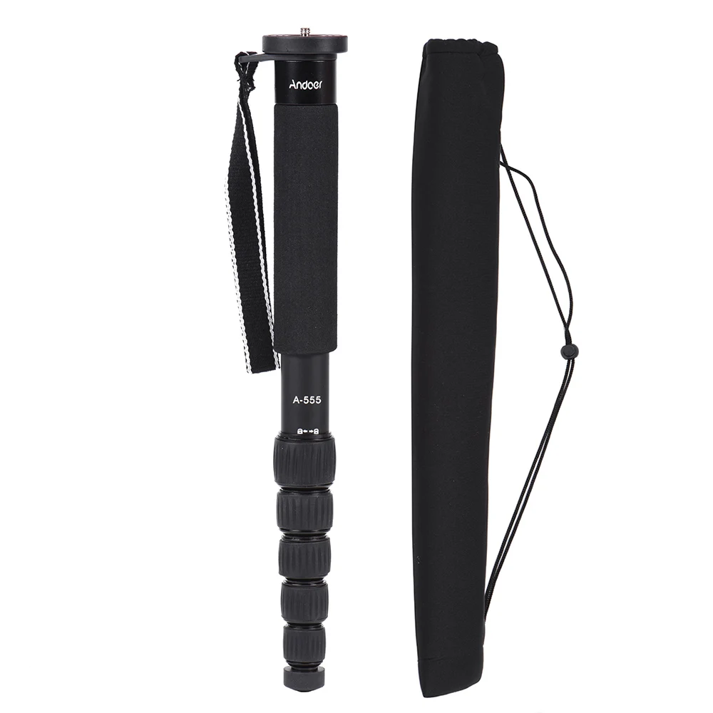 Andoer A-555 6-и секционный компактный портативный Трипод для фотографий алюминиевый