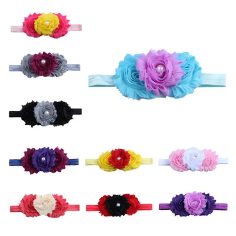 Diademas de flores para beb&eacute;, cinta para el pelo para ni&ntilde;a y ni&ntilde;o, cintas el&aacute;sticas para la cabeza, lazo para el pelo, accesorios para reci&eacute;n nacidos, utiler&iacute;a para fotos-1