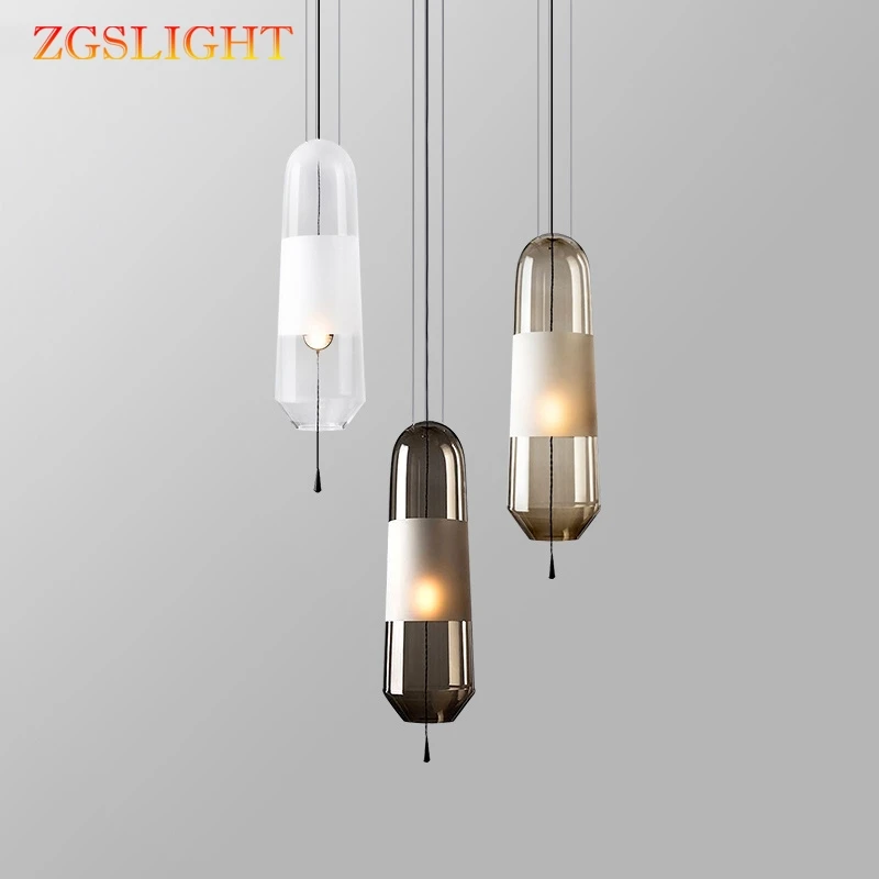 

Скандинавский дизайнерский стеклянный подвесной светильник в стиле пост-модерн, лампа для ресторана, гостиной, отеля, спальни, прикроватна...