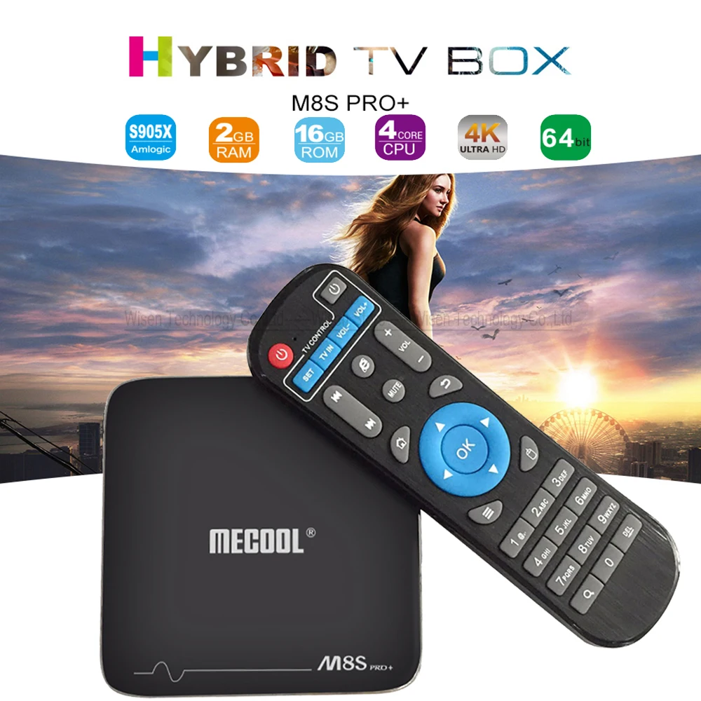 Mecool M8s Pro + Android 7.1 Умные телевизоры коробке 2 ГБ/16 ГБ Amlogic s905x 4 К BT 4.1 Топ box media player PK