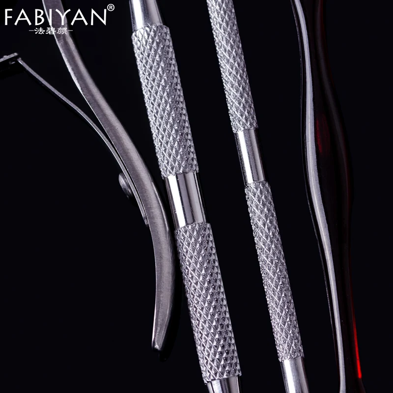 Cuticle Pusher Nipper Spoon Remover Clipper Cutter Set Nail Art Exfoliating Tools Solingen Scissors Plier Peeling Push Dead Skin