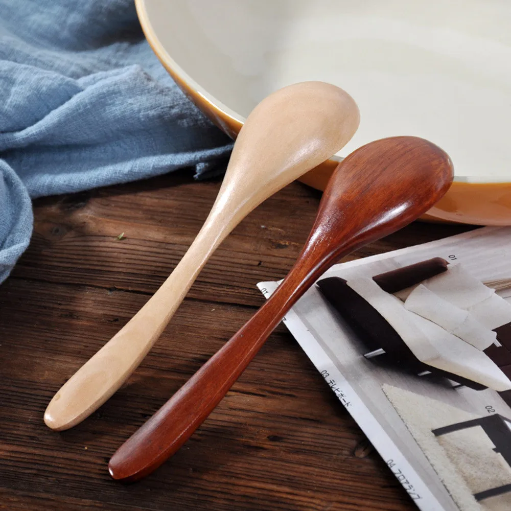Деревянная ложка вилка Бамбуковая кухонная посуда инструменты для супа чайная