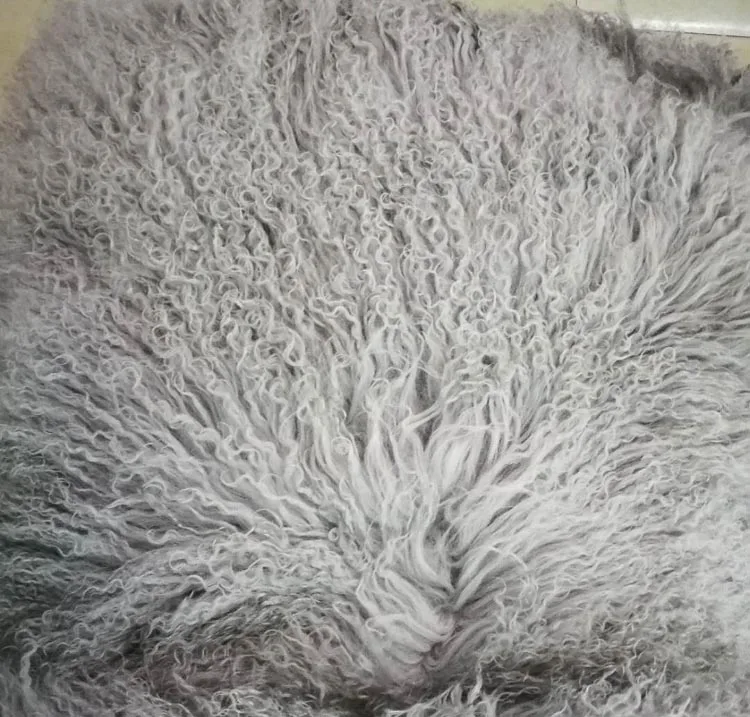 Высокое качество серый натуральный длинный мех ягненка 50 см * 105 см|fur material|material fur |