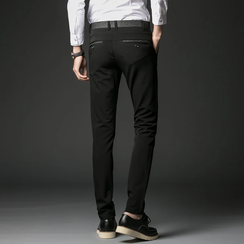 Для мужчин Брюки модные s Бизнес формальный костюм брюки Slim Fit Дизайн брюк Платья