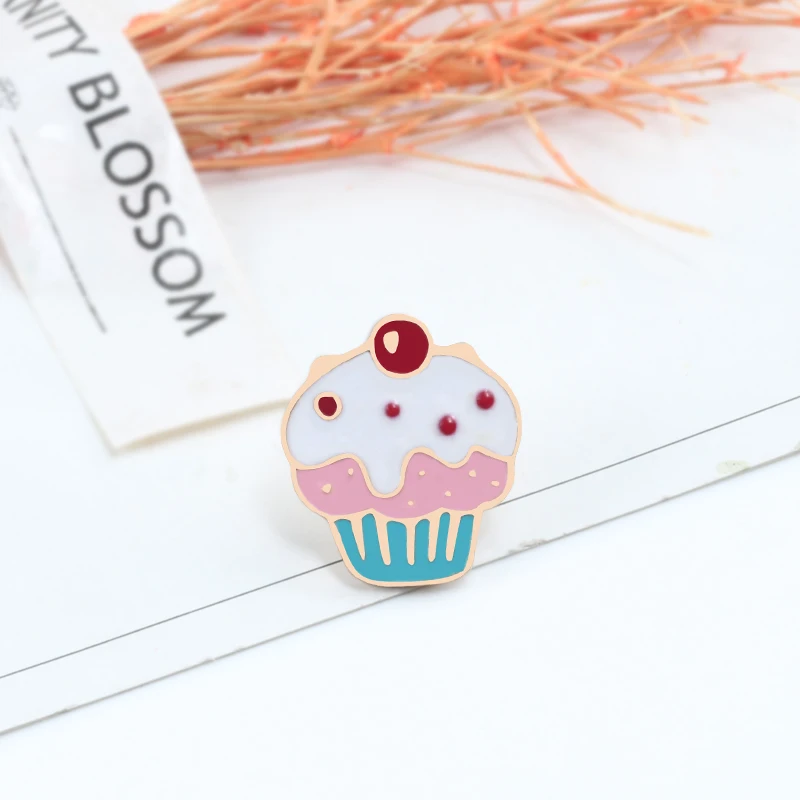 Модный брошь цвета эмали с солнцем радугой мороженым собакой игровым автоматом металлической значок кнопки джинсовая рубашка женские оптовые украшения.