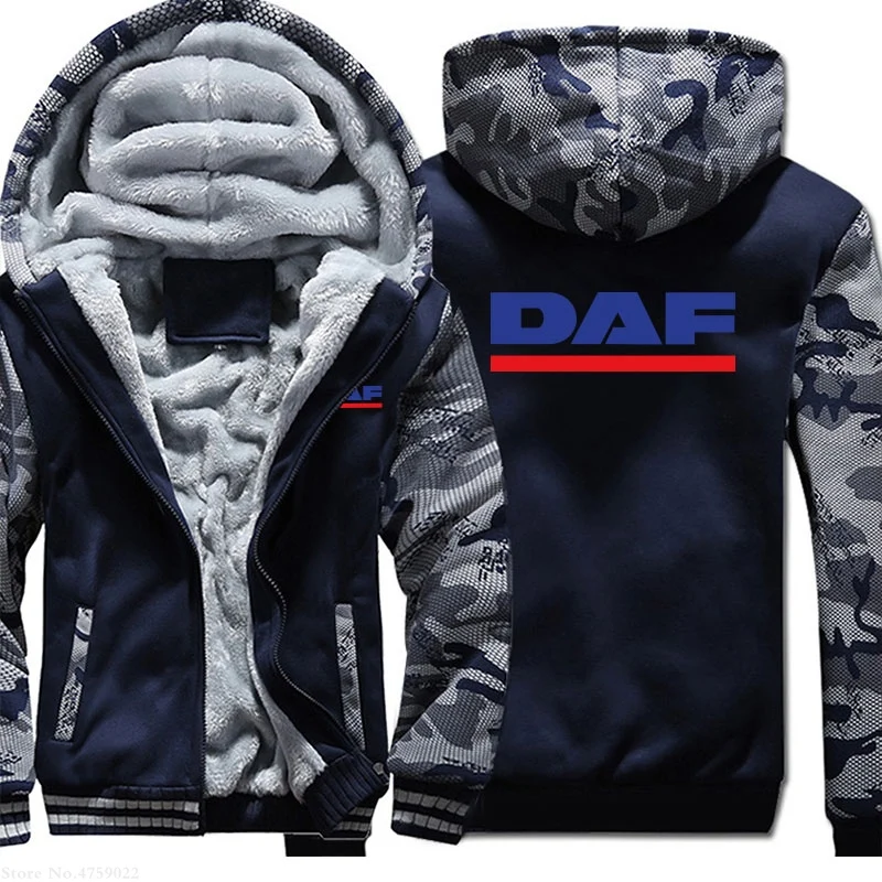 Зимние Утепленные толстовки Мужские/Женские вентиляторы грузовика DAF Толстовка Повседневная флисовая толстовка пальто мужской пиджак пальто