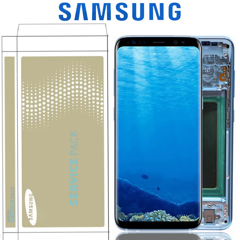 Оригинальный супер AMOLED дисплей для Samsung S8 Plus G955 G955F G950F G950U G950W LCD сенсорный экран