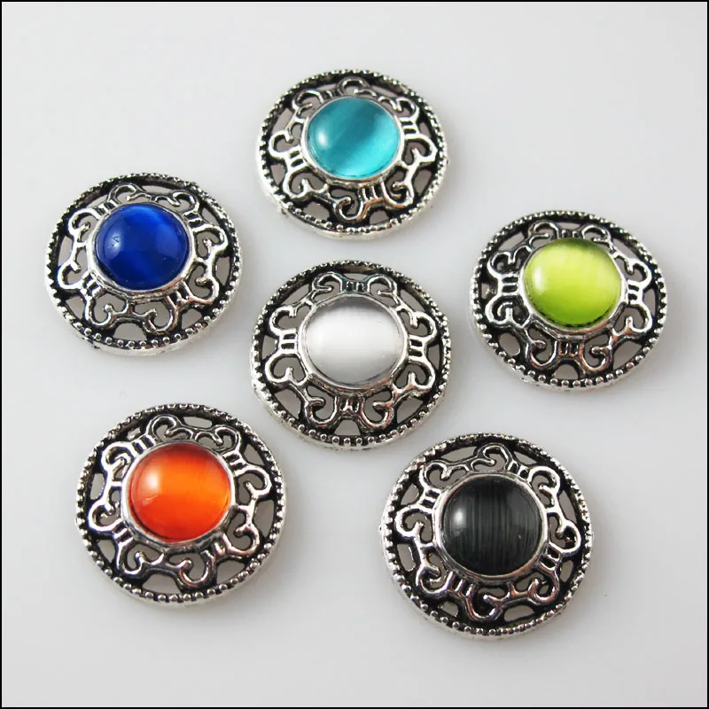 18 шт микс тибетских серебряных Камень Круглые Подвески Разъемы мм | Украшения и