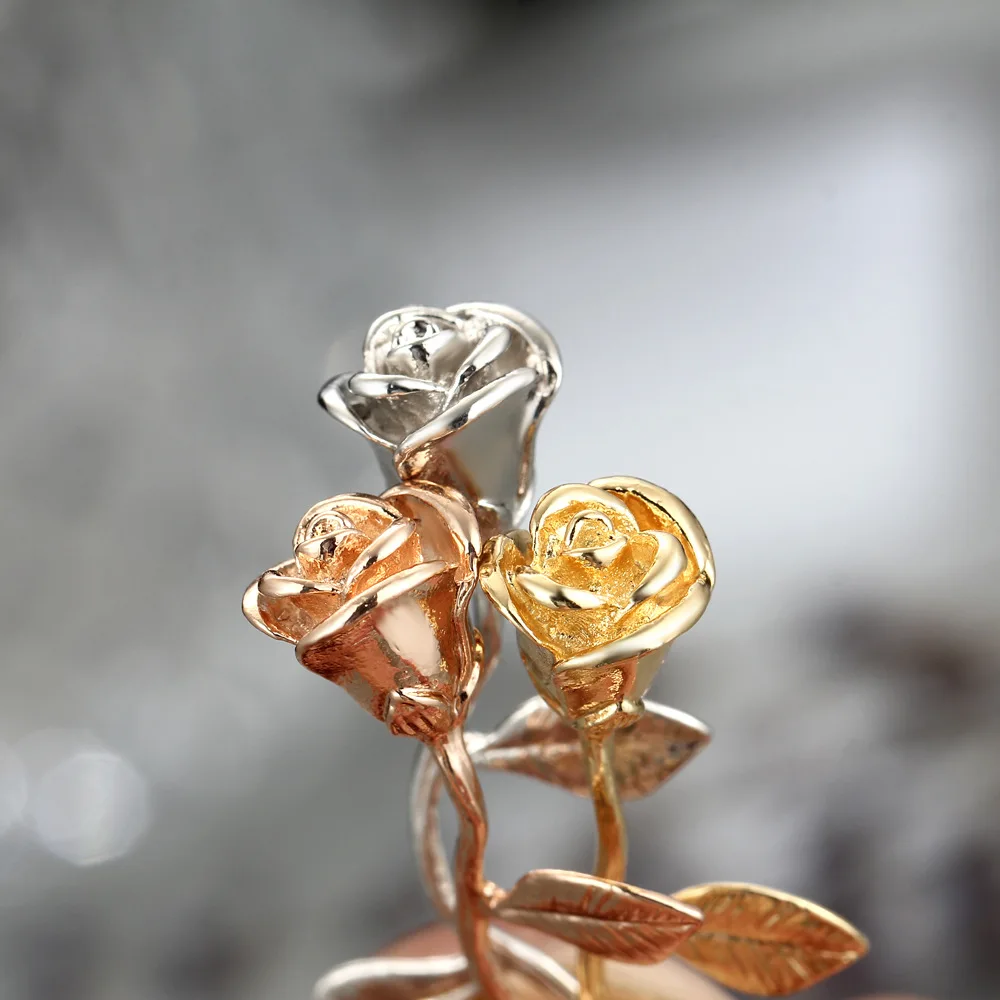 Женское колье чокер HOCOLE Bijoux Femme розовое золото с розовым цветком украшение в