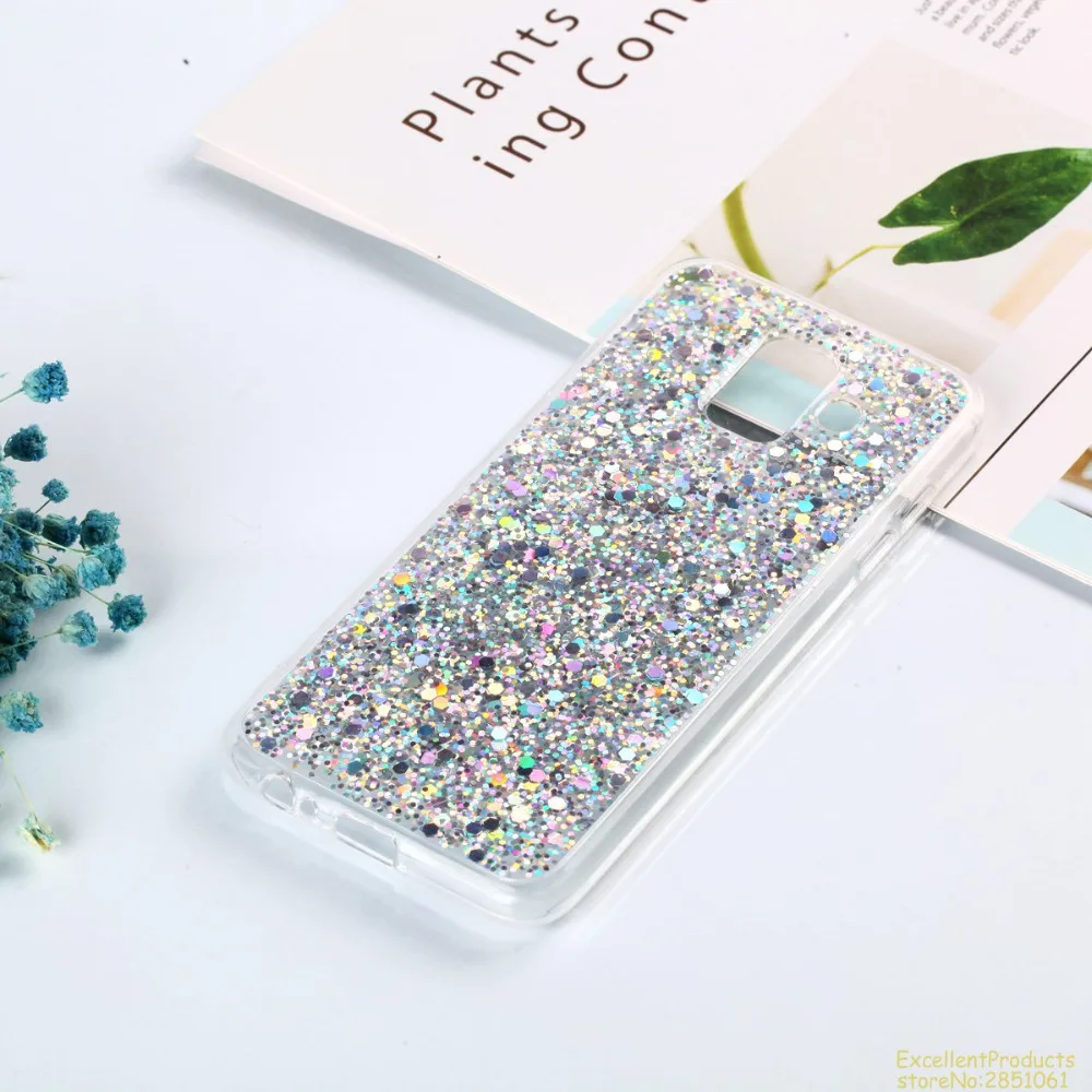 Для samsung Galaxy A6 2018 случая Роскошные Bling блестящие звезды телефон случаях мигает