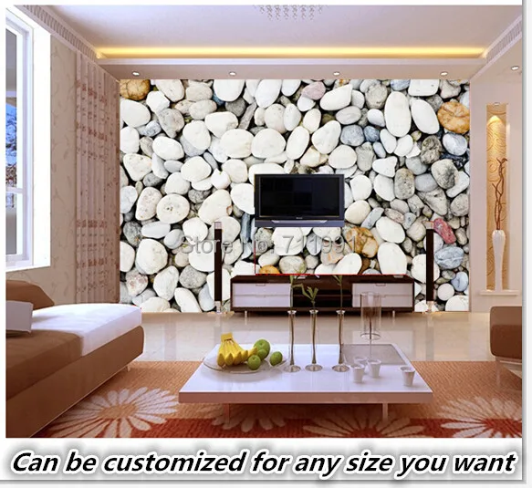 

Бесплатная доставка по индивидуальному заказу настенные плавные пляжные камни современные 3D Настенные обои для гостиной спальни фоновые о...
