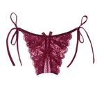 Сексуальные трусики, женское нижнее белье, сексуальное нижнее белье с бантиком, цветочное, соблазнительное, Бандажное, с низкой талией, порно-стринги