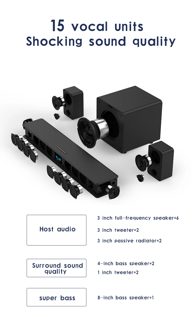 Аудиокомплект JY AUDIO 300KS для телевизора Беспроводная колонка k song Bluetooth объемный