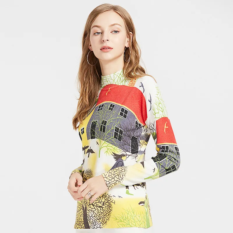 

TUHAO Autumn Winter Shirts Women Jumpers Printing Long Sleeve Casual Sweaters Knitted Pullover Tops Pull Femme TS1908