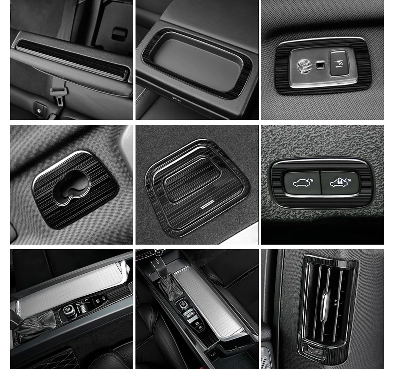 Для Volvo XC60 черный Титан Нержавеющая сталь интерьер автомобиля декоративный отделка литья крышка автомобиля Стайлинг Аксессуары