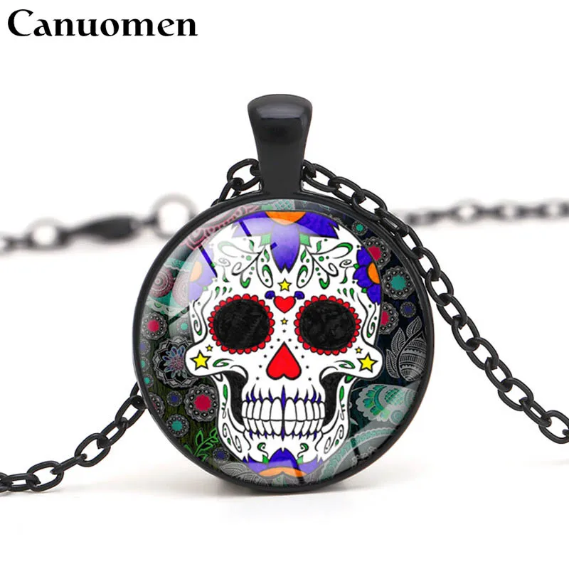 Подвеска Canuomen Sugar Skull ожерелье маска из омертвевшей кожи скелет винтажный