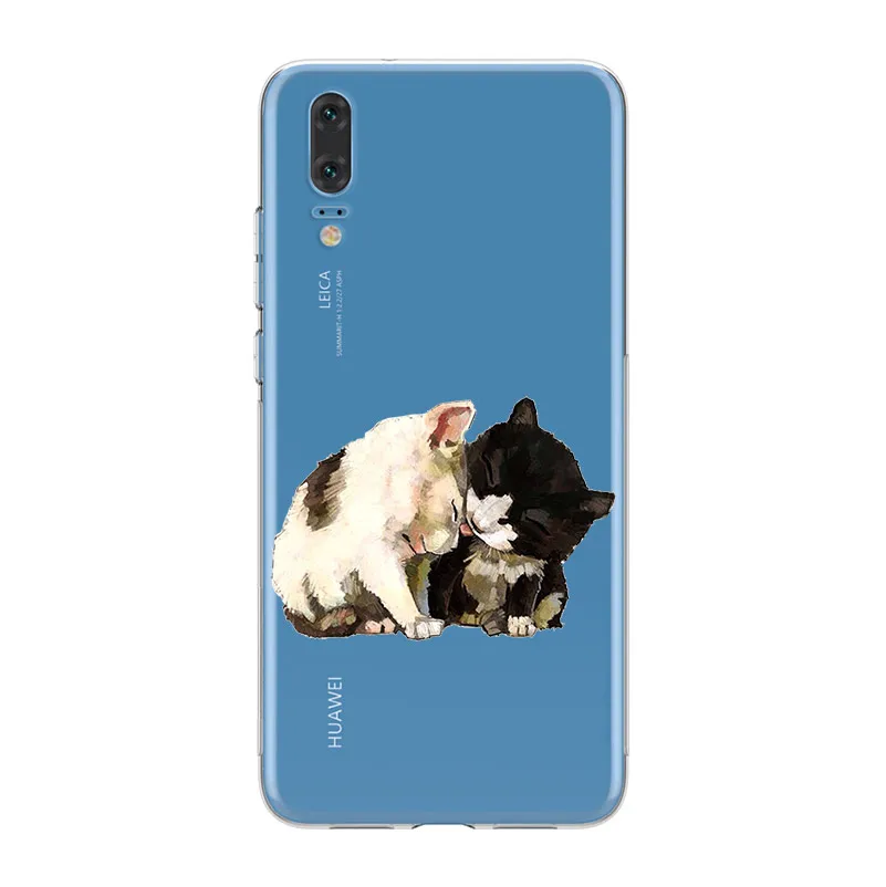 ciciber Cover For Huawei P30 P20 P10 P9 P8 Lite Pro Plus 2017 P smart 2019 Phone Case Soft TPU Animal Cat Cute Coque Funda Capa |
