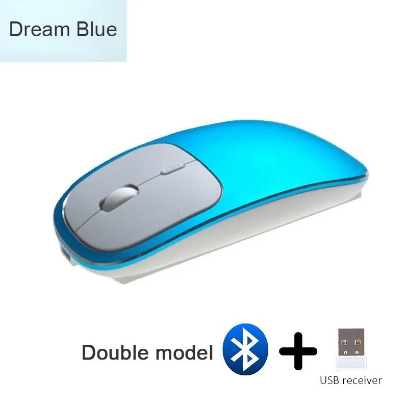 Беспроводная USB + Bluetooth 4 0 Двухрежимная мышь Бесшумная эргономичная
