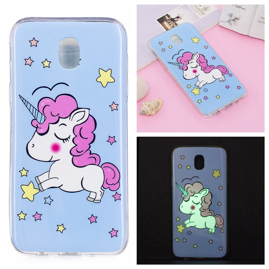 Ночь светящийся Силиконовый ТПУ для Coque samsung Galaxy J3 2017 чехол Чехол Fundas J330 корпуса |