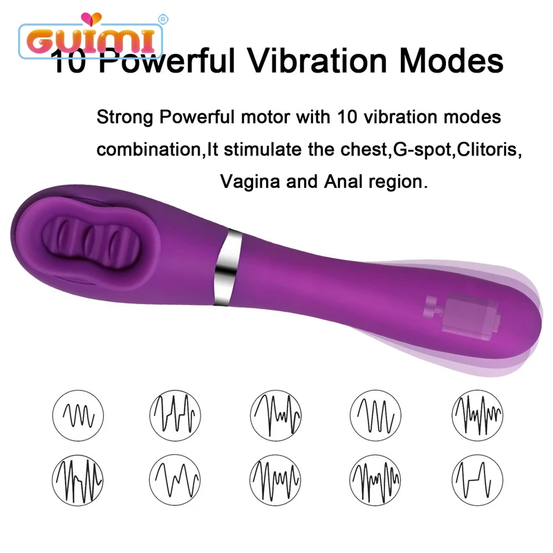 GUIMI Обогрев фаллоимитатор Язык вибраторы для женщин пероральный интим