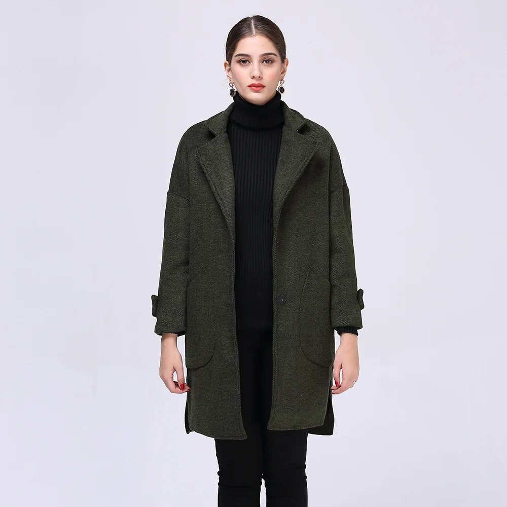 

Abrigo Full Sashes Square Collar Mujer Rushed Sobretudo Winter Coat 2019 New Loose High-end Temperament Woman Long Fund Fashion