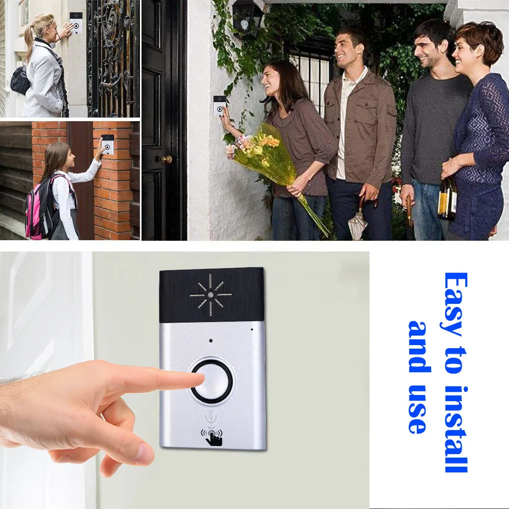 Wireless Voice Intercom Doorbell with Outdoor Unit Button Indoor Receiver Smart Home Security Door Bell 2-way Talk Monitor | Безопасность