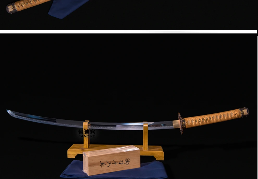 Handmade Clay Tempered T1095 Steel Japanese Sword Full Tang Handmade Folded Steel Blade Tachi Battle Ready Katana
