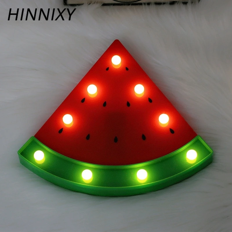 Hinnixy арбузный ночник лето 3D фруктовая форма прикроватная Светодиодная