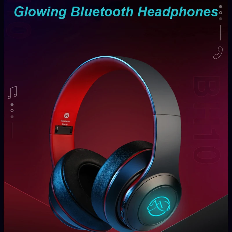 Беспроводные наушники Bluetooth наушники гарнитура Высокая точность стерео Бас светодиодный светильник геймер с микрофоном auriculares для телефона