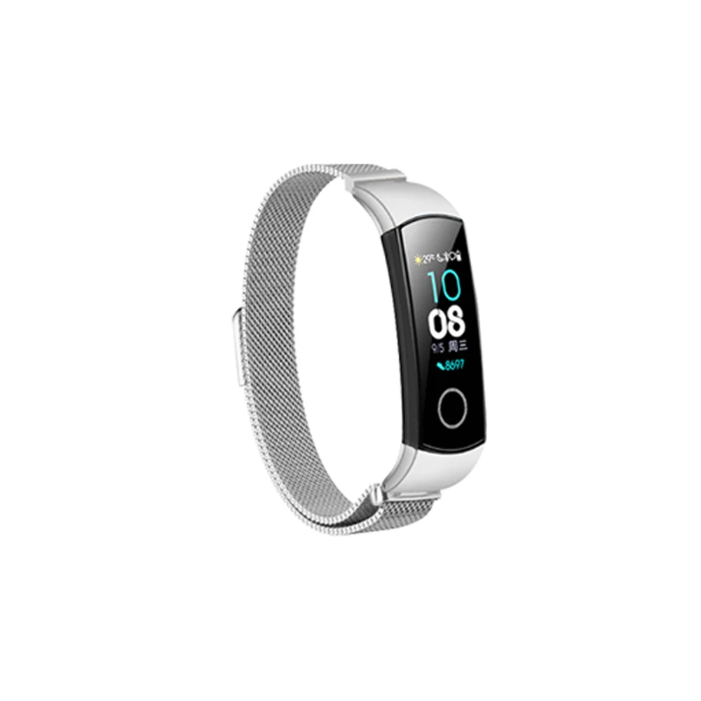 Styel 2 Silver Металлический ремешок для huawei Honor Band 5 ремешок для часов браслет из нержавеющей стали Honor Band 4 5 браслет Correa умные аксессуары - Цвет: Styel 2 Silver