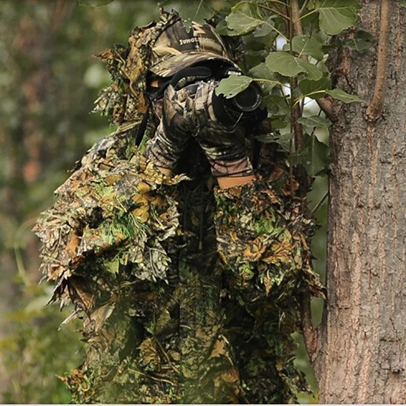 2018 охотничий костюм Ghillie объемное искусственное камуфляжное пончо для