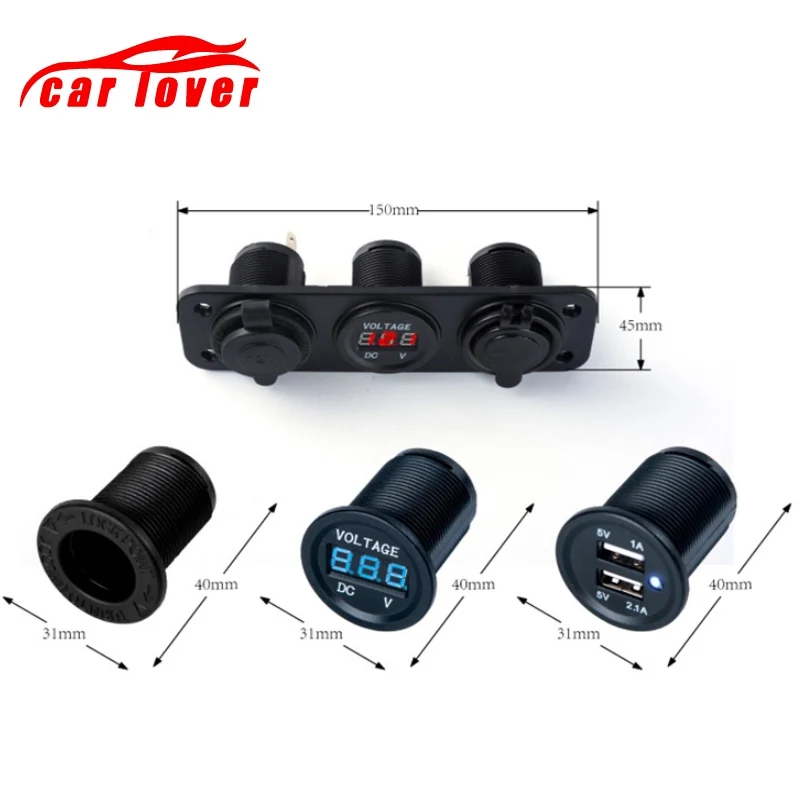 Refit 12 В Автомобильное зарядное устройство для телефона быстрое 2 порта USB с