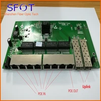 8pcslot 2 ports sfp8 ports rj45 poe reverse switch board not manageable 17 ports poe in and port 8 poe out