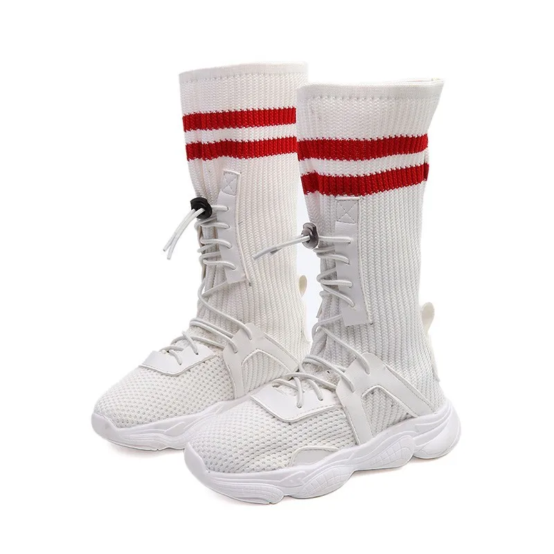 

2019 Fashion New Children's Girls Shoes Non-slip Sponge Cake Flat Kids Boots In The Tube Socks Boots Girls' Shoes Size26-36