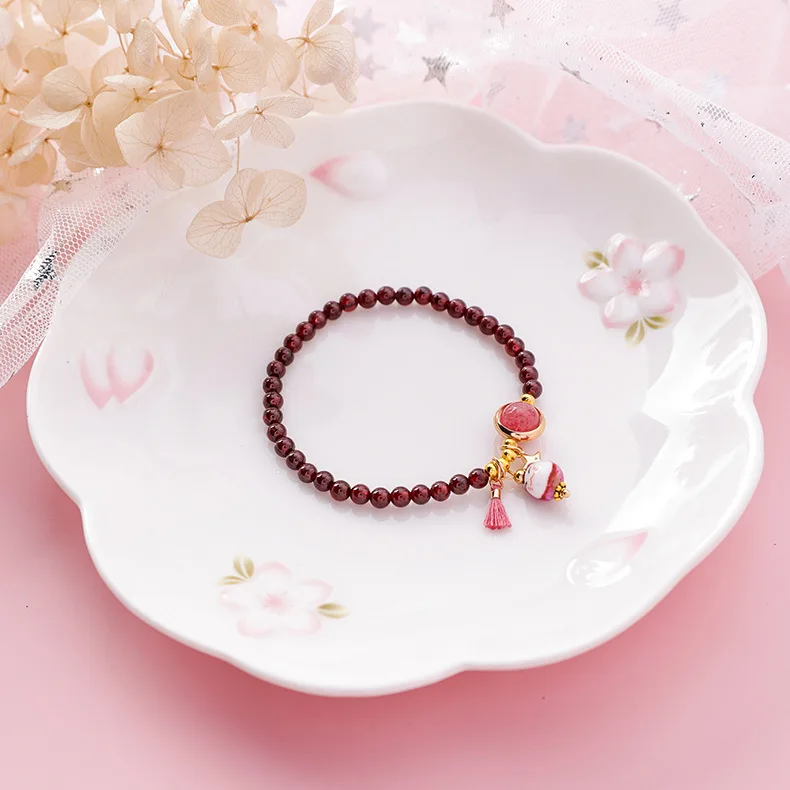 deep pink tassel Новинка! браслет ручной работы с разноцветными веревками и котиком, регулируемый браслет для женщин и девочек, подарки на день рождения, милые модные браслеты с кисточками для женщин - Окраска металла: deep pink tassel