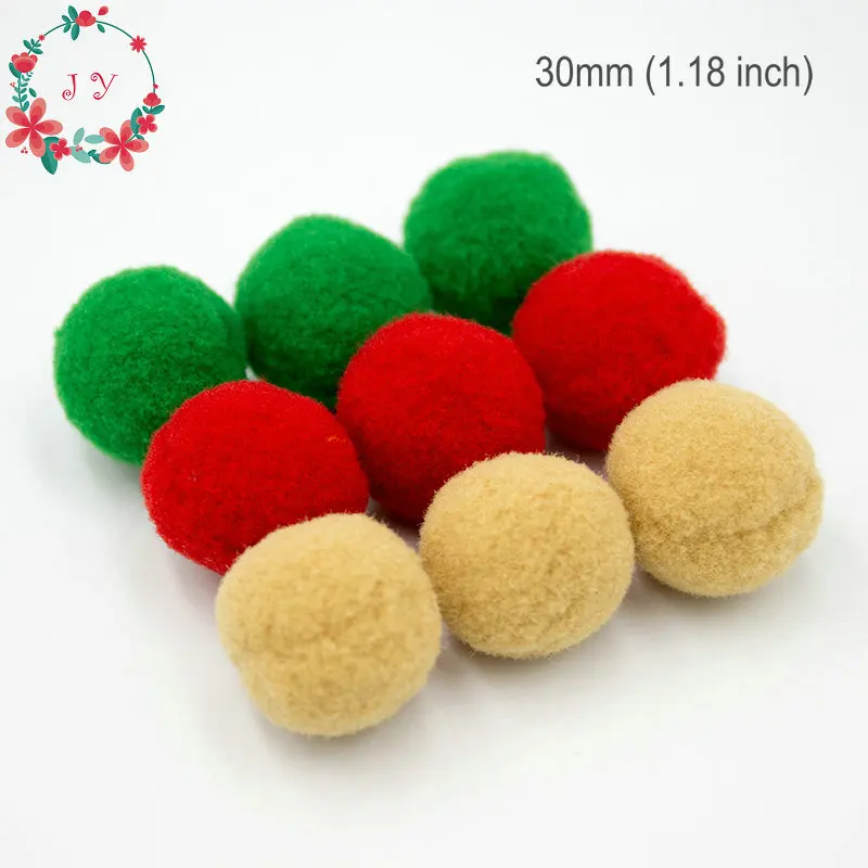 

100pcs 30mm Polyester Pompoms Wedding, Party, Nursery Decoration Pompons DIY Craft Supplies Toy Accessory