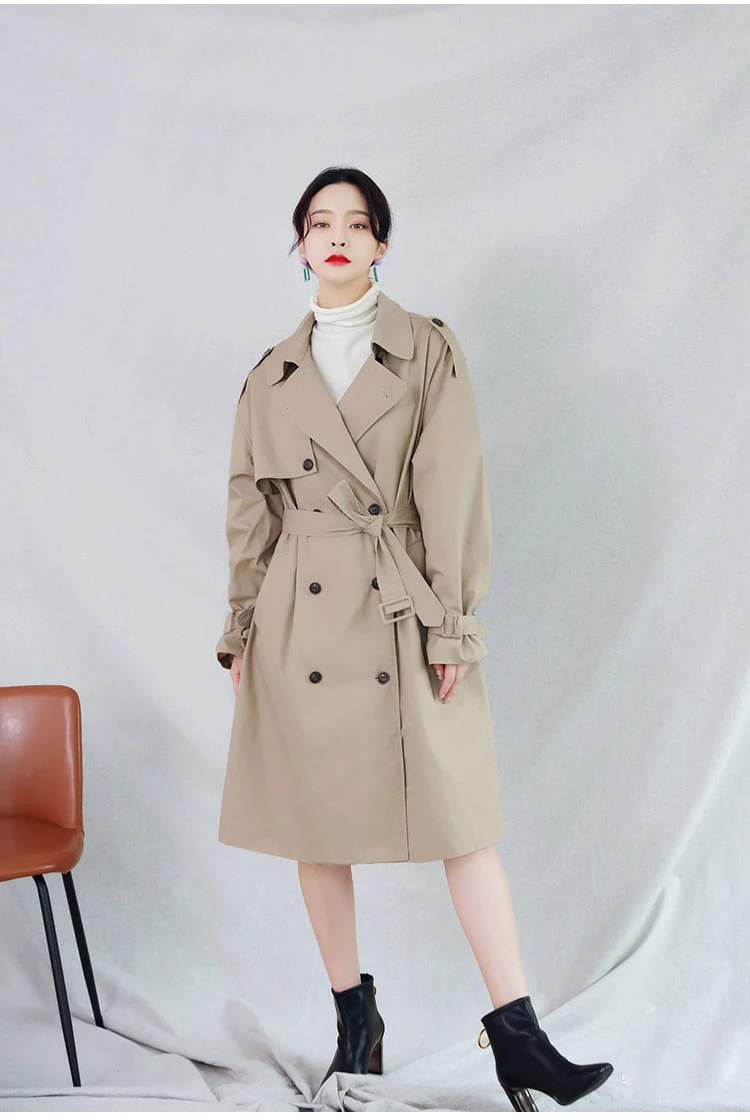 2018 Женский Осенний однотонный двубортный отложной воротник длинный рукав тонкий