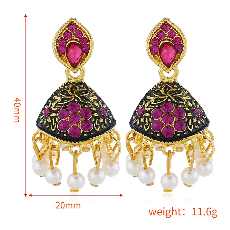 Женские серьги Jhumka Jhumki в этническом стиле ретро модные золотого цвета