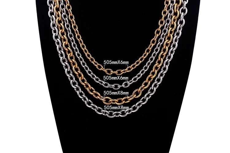 Лучшая цена партия 5 шт. модное ожерелье из нержавеющей стали 6 мм/8 мм 20 дюймов |