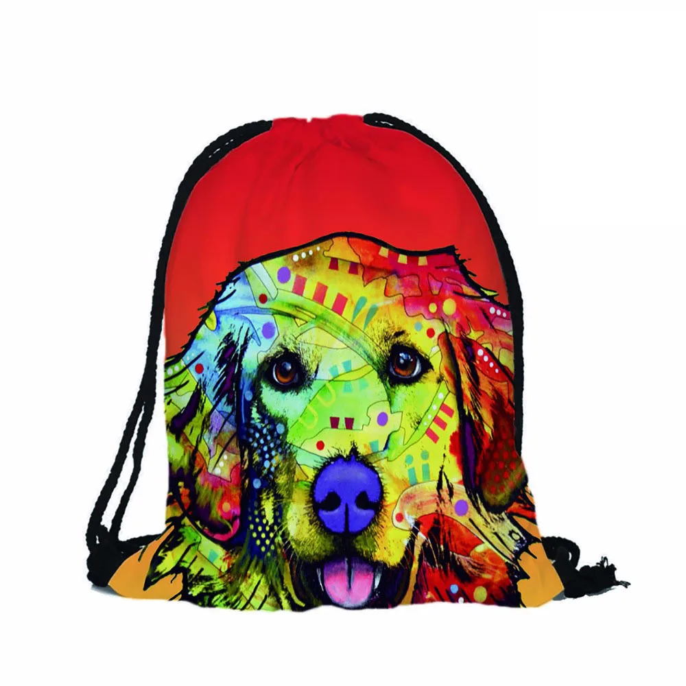 Модные рюкзаки с 3D принтом милый золотистый ретривер разноцветный дизайн для