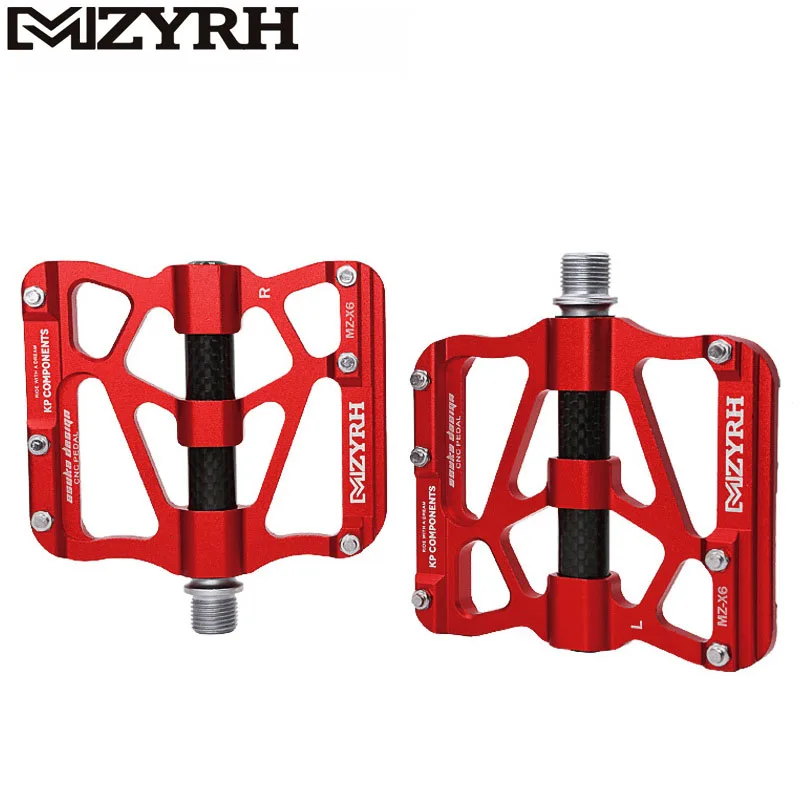 MZYRH X6 горный велосипед педали алюминиевый сплав 3 герметичные подшипники педали MTB велосипед углеродное волокно Большой протектор педали для велосипеда запчасти