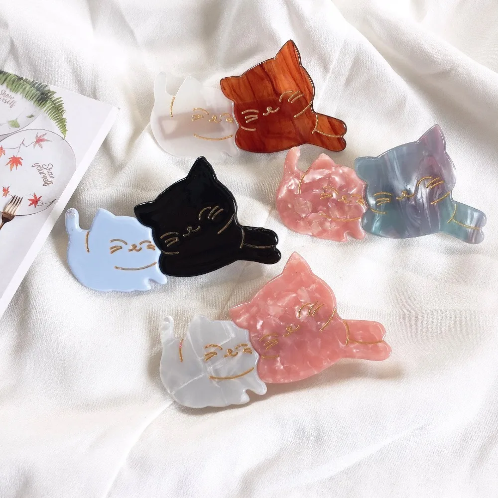 

French Elegance Acetate sheets Cat Hairgrips Hair Accessories Flower Hairpins For Women Butterfly Hair Clips Handmade Barrettes