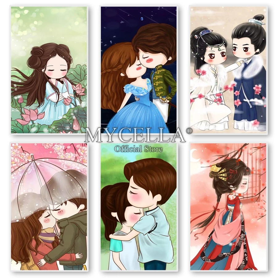 Diamond Embroidery Ancient Cartoon Girls Picture Rhinestones 5D Diy Painting Mosaic Home Decor Needlework Cross Stitch | Дом и сад